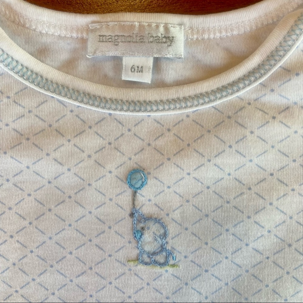 Magnolia Baby 6m Blue Elephant Romper Like New